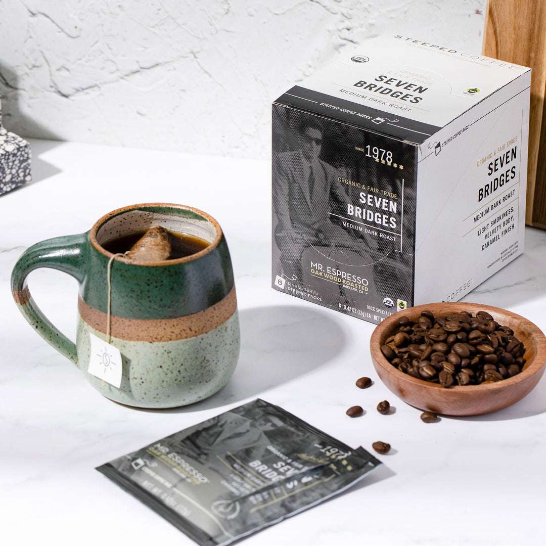 Steeped Coffee Bags X Mr. Espresso Featuring the Seven Bridges Blend